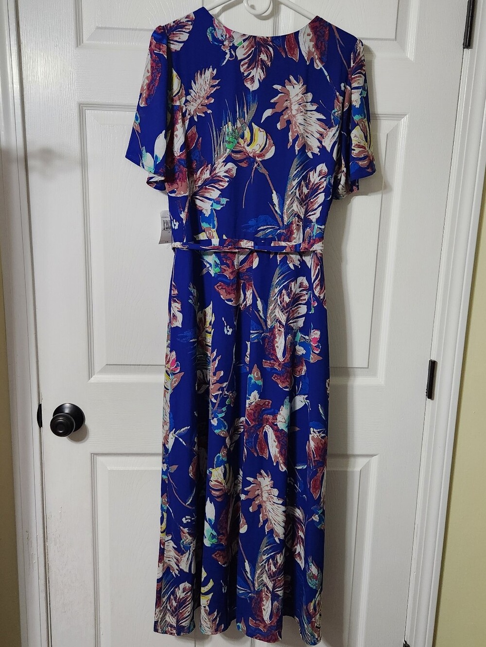 Rabbit Rabbit Rabbit Cobalt Blue Floral Wrap High-Low Dress - Picture 6 of 9